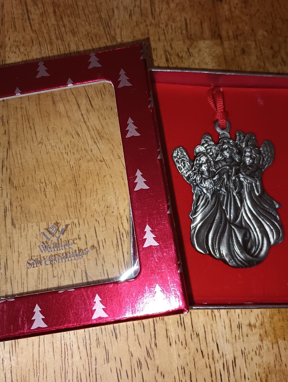 Wallace Silversmiths 3 Angels Pewter Mini Ornament